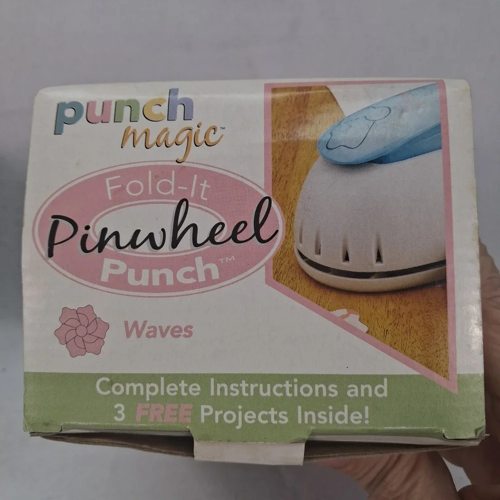 Punch Magic Fold-It Pinwheel Punch Waves Boomerang Paper Craft Tools Set EUC